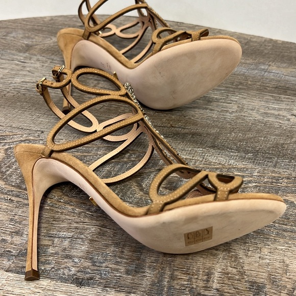 NEW Sergio Rossi FARRAH Crystal Embellished Caged Suede Heels EU 39 US 8.5 - Picture 5 of 14